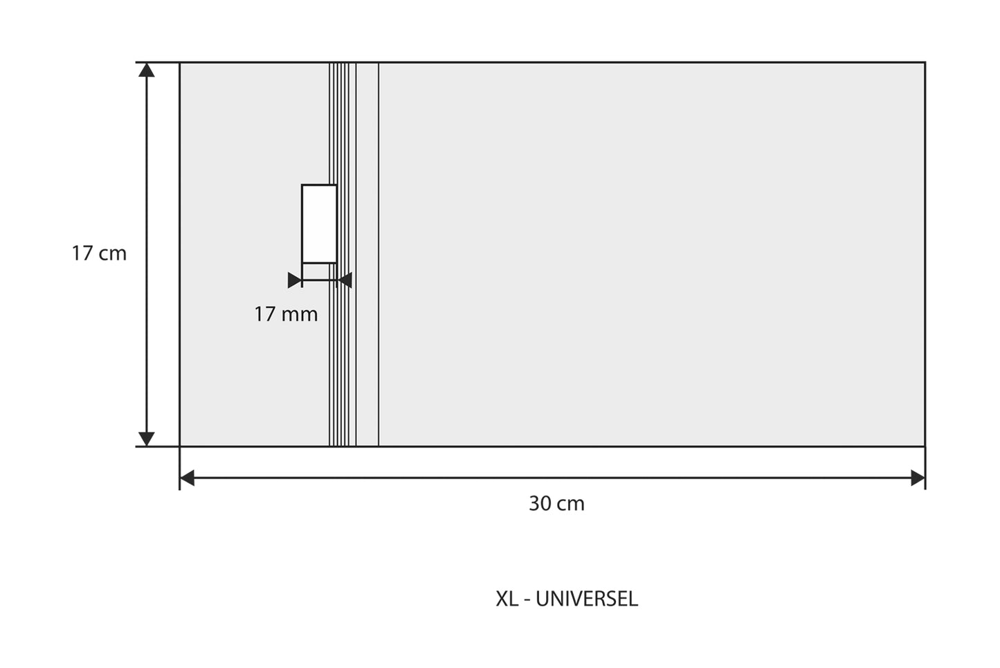 Grille de piquage XL universel + millimètres - pied presseur 17mm